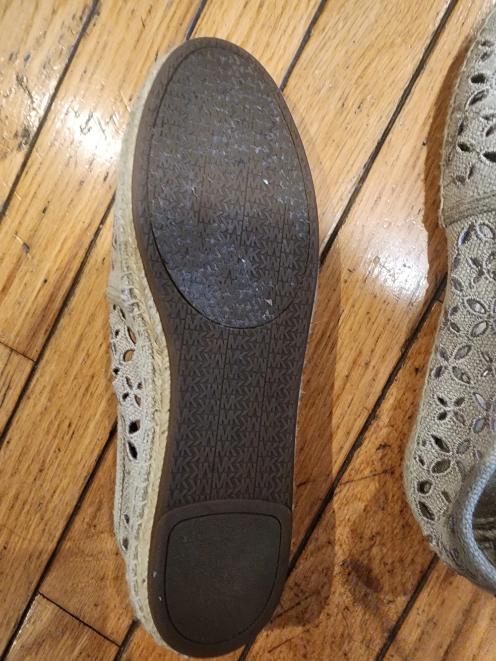 Michael Kors Light Beige Laser-Cut Slip-On Sandals